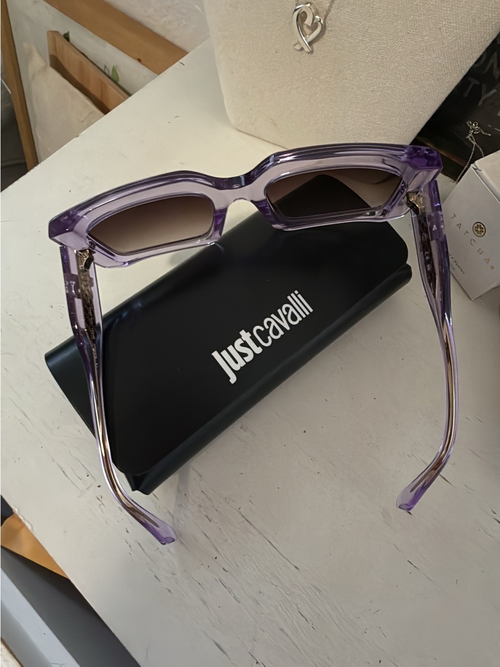 Just Cavalli SJC020 sunglasses in transparent violet brand new with case - Picture 6 of 8
